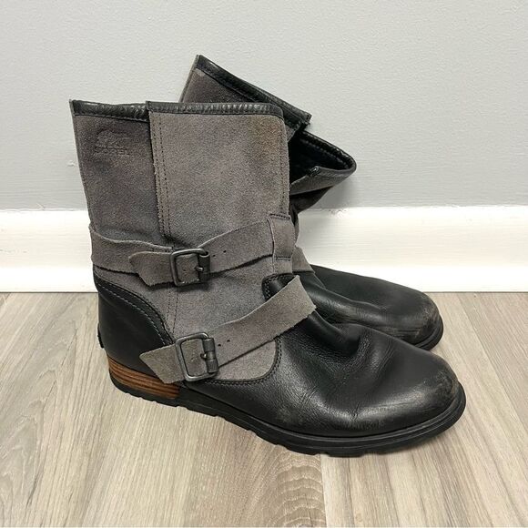 Sorel Boots Women’s 9.5 Major Moto Black and Gray Winter - Picture 1 of 7
